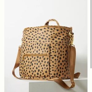 Fawn Design Leopard Print Baby Bag in Tan and Black